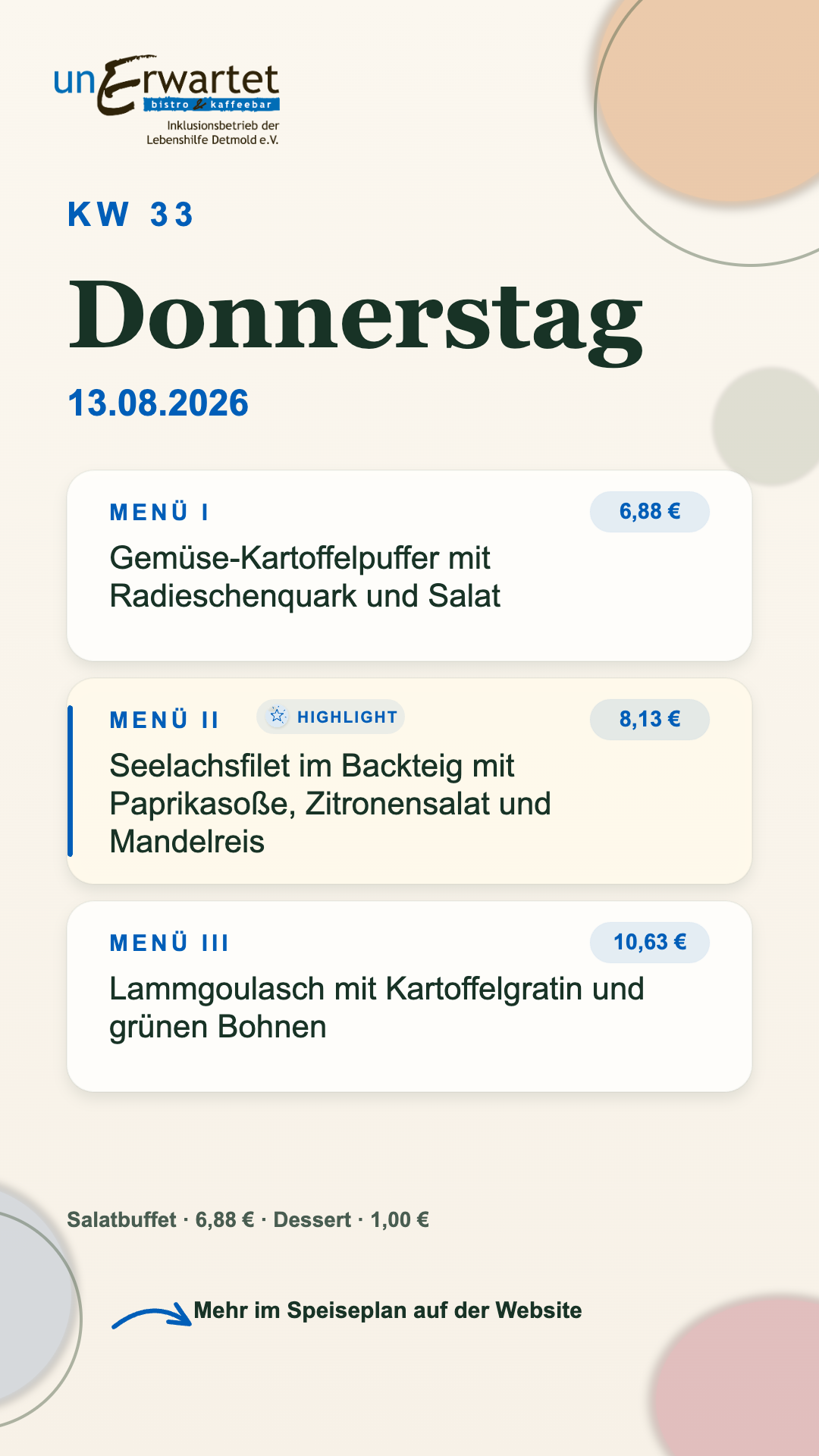Donnerstag 13.08.2026