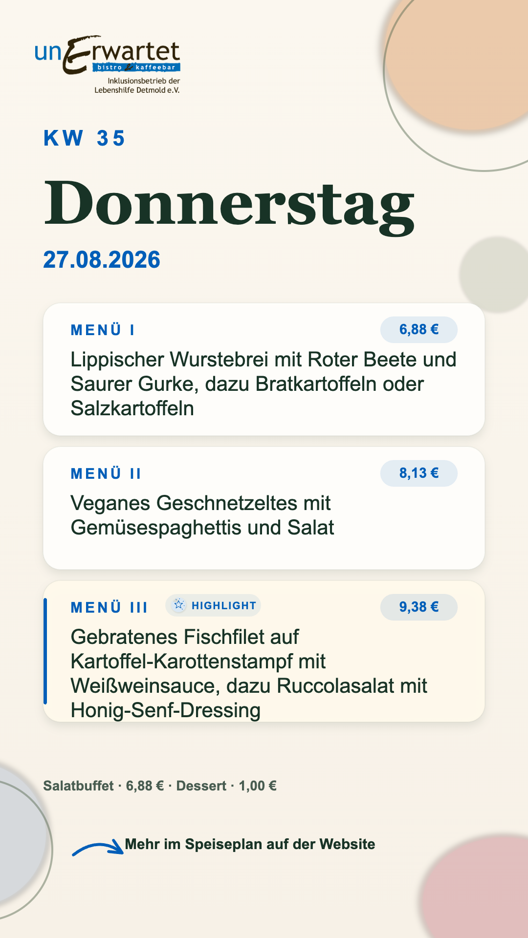 Donnerstag 27.08.2026